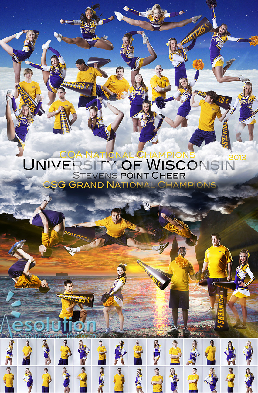 UWSP epic team poster cheer and stunt