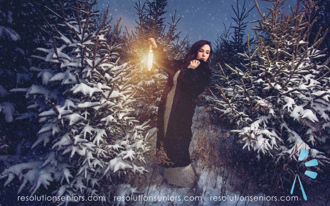 Green bay wisconsin winter senior pictures in the snow